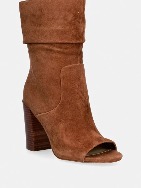 MICHAEL Michael Kors botine pentru femei din piele întoarsă Shayna Heeled Bootie maro