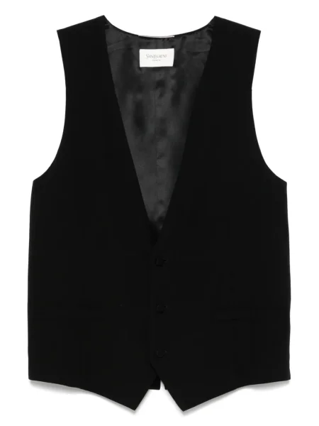 Vestă Saint Laurent de mătase negru