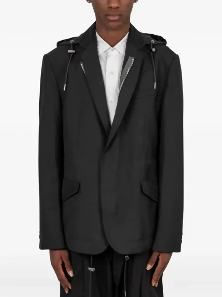 Sacou Sacai cu glugă din țesătură twill negru
