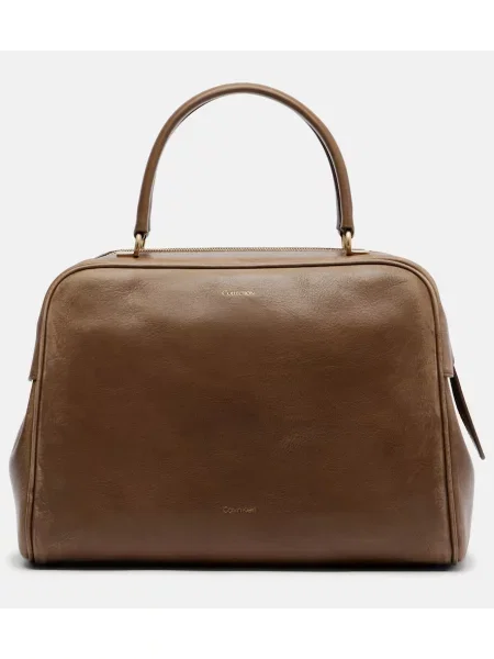 Geantă Calvin Klein Collection din piele maro