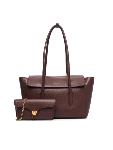 Coccinelle Bőr shopper táska Coccinelle Double Beat
