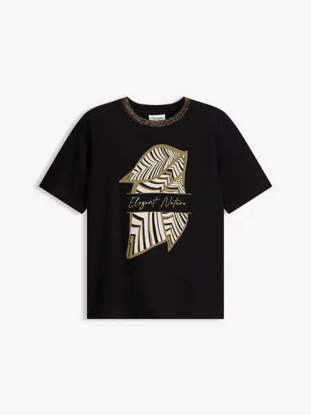 T-shirt z bawełny organcznej czarna
