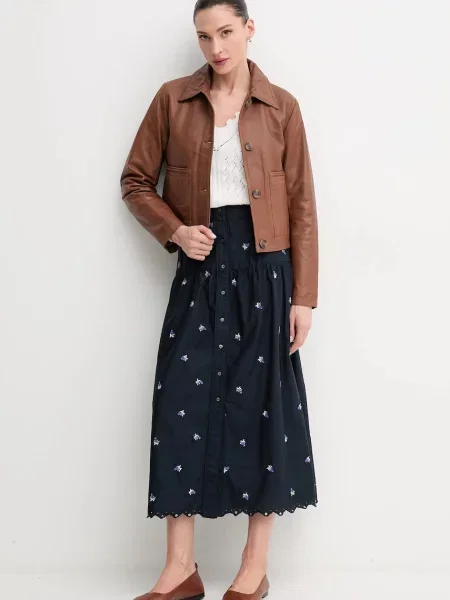 Спідниця Pepe Jeans EVEN midi розкльошена синій