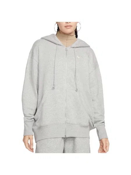 Fleecová mikina s kapucí Nike šedá