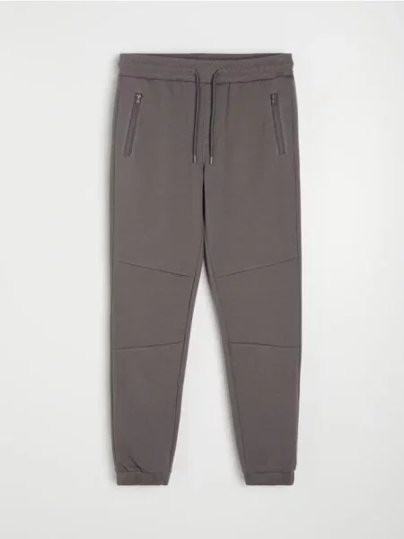 Sinsay Slim fit tepláky s příměsí viskózy šedá