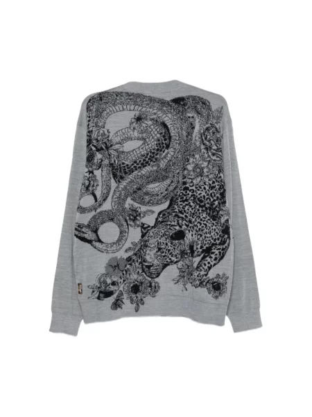 Sweter Just Cavalli wełniany szary