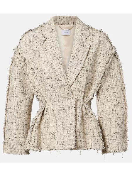 Cu peplum geacă Erdem din tweed alb
