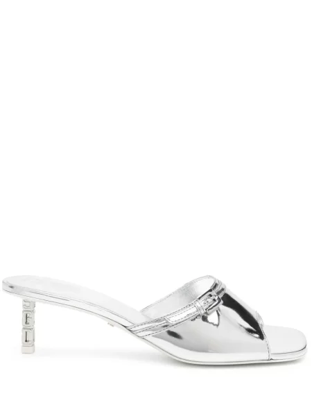 Sandale Gcds din piele argintiu