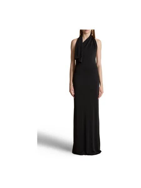 Sukienka Khaite z dżerseju elegancka z dekoltem halter czarna