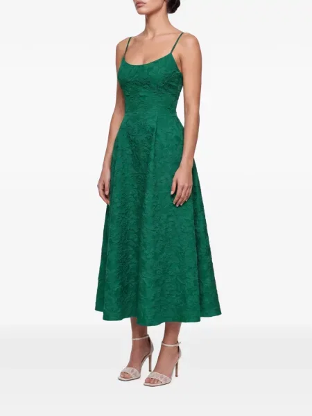 Rochie midi Post Meridiem din jacard verde