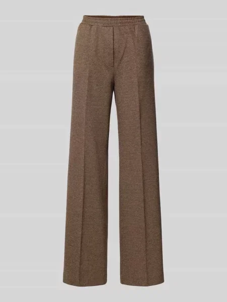 Spodnie o kroju regular fit z dodatkiem wełny model ‘ZELMA’ Weekend Max Mara brązowe