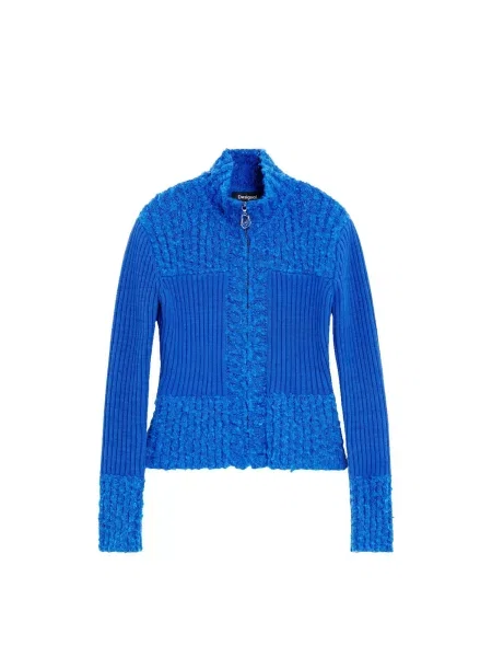 Desigual Geacă tricotată albastru