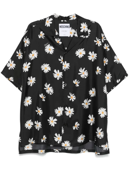 Риза Moschino на цветя с принт черно