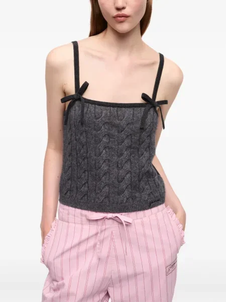 Top Ganni tricotate gri