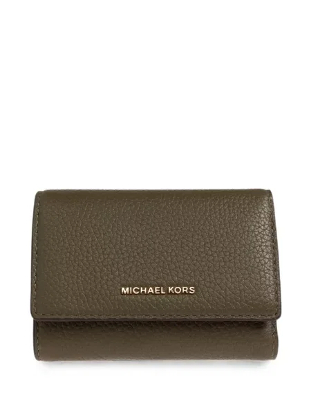 Portofel Michael Michael Kors din piele cu autograf verde