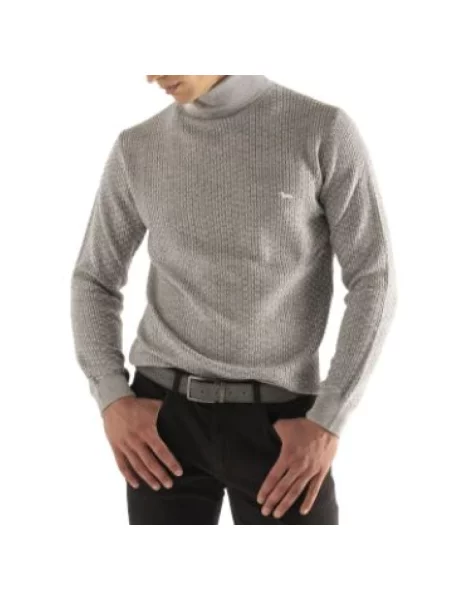Sweter z golfem Harmont & Blaine żakardowy szary
