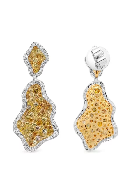 Asimetriški deimantas auskarai Hyt Jewelry sidabrinė