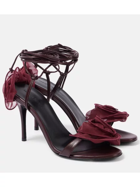 Кожени сандали Magda Butrym на цветя винено червено