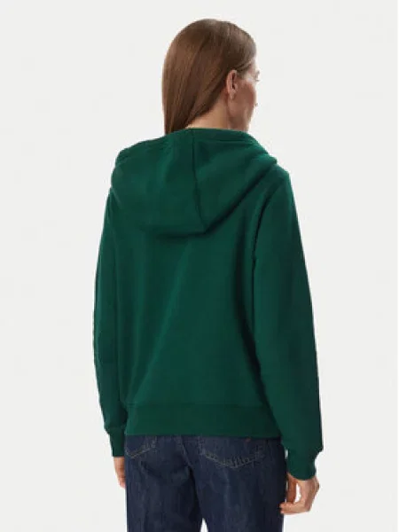 Tommy Jeans dukserica na zakopčavanje ženska s pamukom zelena