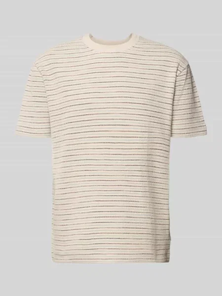 T-shirt o kroju relaxed fit z czystej bawełny Marc O'polo beżowa