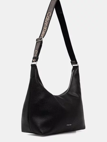Geantă Calvin Klein Webbing Strap Md Shoulder Bag negru