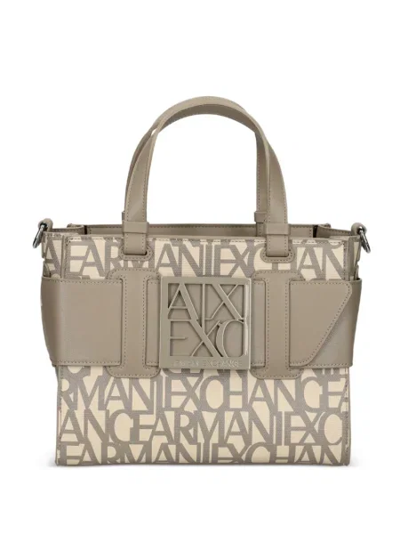 Torebka Armani Exchange na sprzączkę brązowa