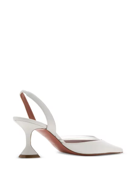 Pantofi cu toc Amina Muaddi slingback alb