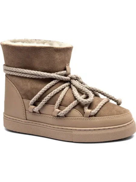 INUIKII Bocanci CLASSIC LOW PLATFORM | piele întoarsă bej