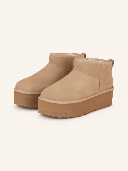 Klasické mini tenisky Ugg na platformě béžové