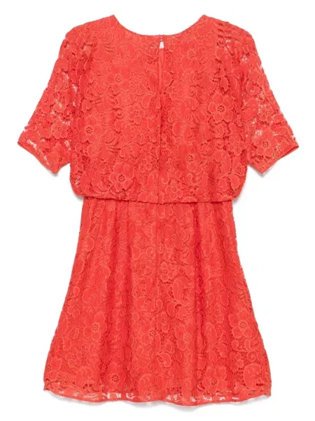 Krajkové oblekové šaty Moschino Pre-owned oranžové