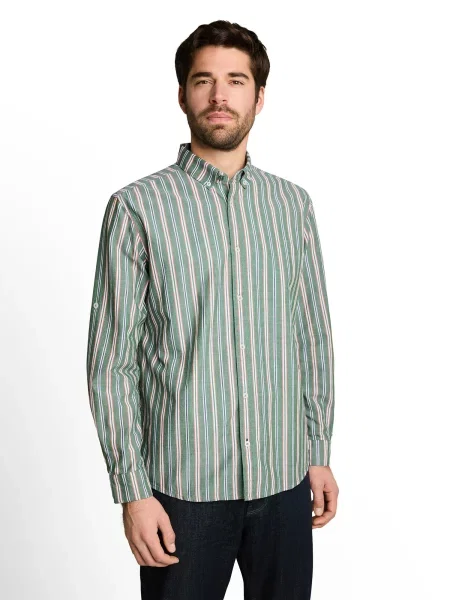 TOM TAILOR Cămașă oliv / roșu pepene / negru alb