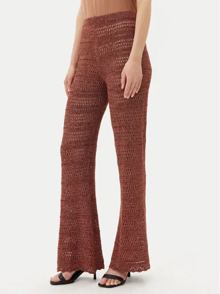 TWINSET Плетени панталони Wide Leg кафяв