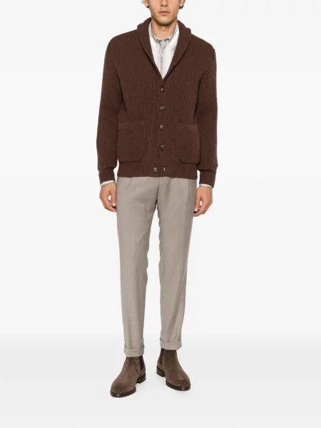 Gulerat cardigan Eleventy tricotate maro