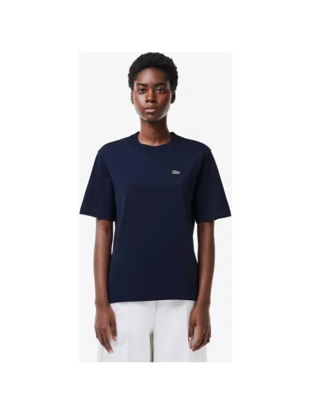 Koszulka Lacoste Relaxed Fit Logo krótki rękaw granatowa 32 niebieska