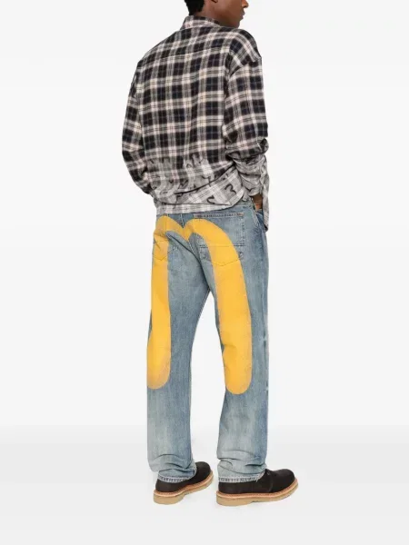 Blugi Evisu cu imagine albastru