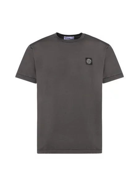 Krótka koszulka Stone Island z krótkim rękawem z kamieniami szara
