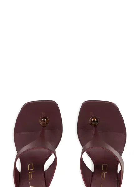 Kožené sandály Etro na klínovém podpatku hnědé