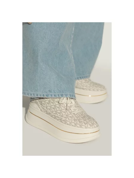 Sneakersy Michael Kors na platformie skórzane beżowe