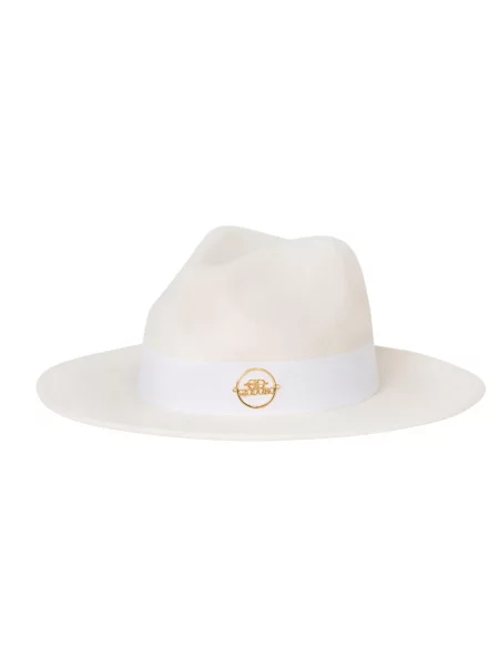 Giodoro Klobouk Alvossi Fedora White Wool Hat offwhite bílý