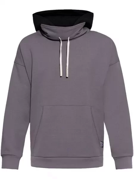 Hanorac cu glugă Ea7 Emporio Armani cu imagine gri