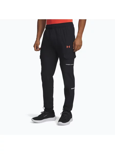 Тренувальні штани Under Armour Tech Utility Woven black/castlerock/venom red чорні