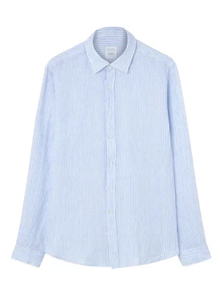 Lněná pruhovaná košile Xacus modrá