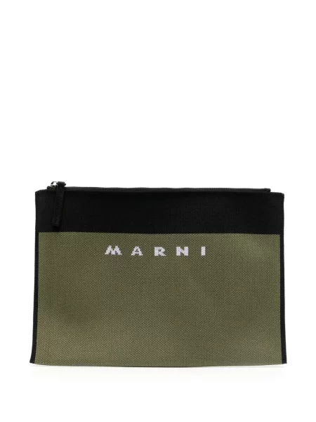 Geantă Marni din jacard cu autograf verde