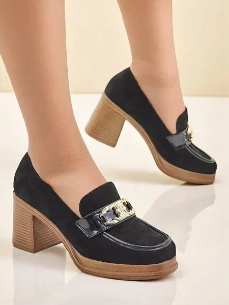 Мокасини Resti блок пета черно