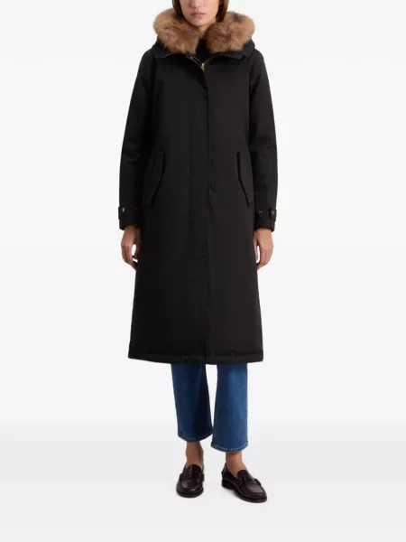 Garnitură de blană geacă parka Woolrich cu blană negru
