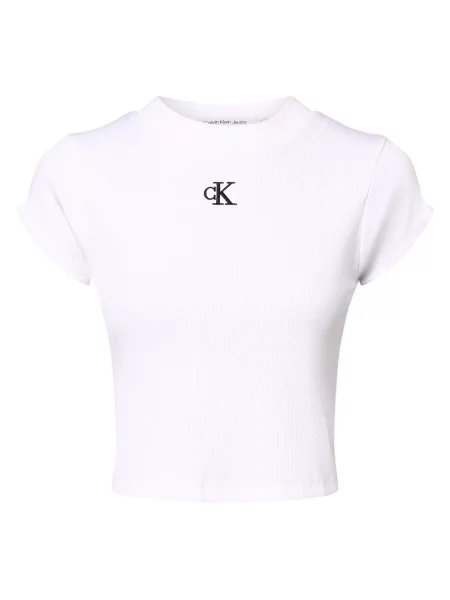 Calvin Klein Jeans Koszulka Kobiety jednolity L biały