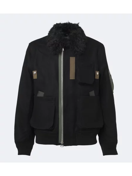 Geacă Sacai de lână negru