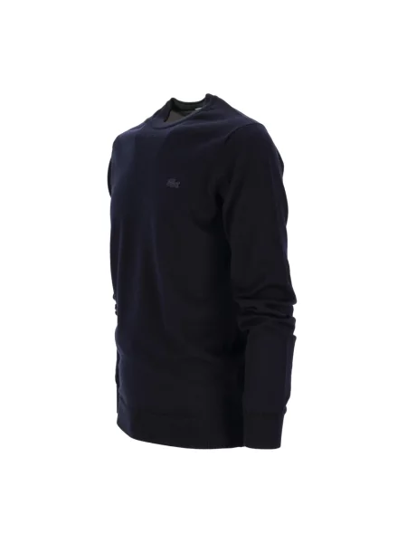 Sweter Lacoste wełniany z kapturem niebieski