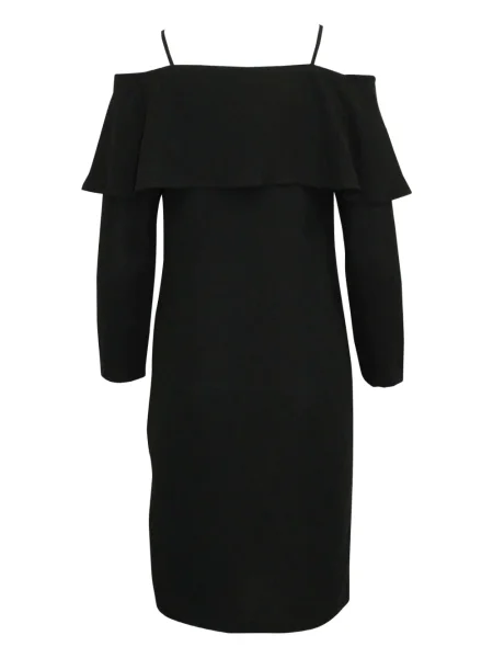 Rochie Iris & Ink cu volane de costum negru