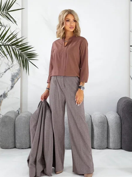 Блуза LadyLike софтшел коричневий